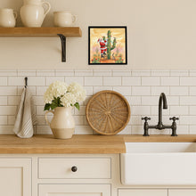 Load image into Gallery viewer, Santa Claus Decorating a Cactus Christmas Framed Metal Print