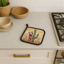 Load image into Gallery viewer, Santa Claus Decorating a Cactus Christmas Pair of Pot Holders