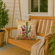 Load image into Gallery viewer, Santa Claus Decorating a Cactus Christmas Throw Pillow