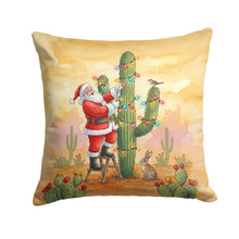 Load image into Gallery viewer, Santa Claus Decorating a Cactus Christmas Throw Pillow