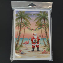 Load image into Gallery viewer, Santa Claus Decorating Palm Tree Christmas Greeting Cards Pack of 8