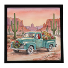 Load image into Gallery viewer, Santa Claus Delivering Gifts in an Old Pickup  Christmas Framed Metal Print