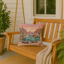 Load image into Gallery viewer, Santa Claus Delivering Gifts in an Old Pickup  Christmas Throw Pillow