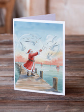 Load image into Gallery viewer, Santa Claus Feeding the Seagulls Christmas Greeting Cards Pack of 8