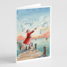 Load image into Gallery viewer, Santa Claus Feeding the Seagulls Christmas Greeting Cards Pack of 8