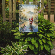 Load image into Gallery viewer, Santa Claus Fly-Fishing at Sunrise Christmas Garden Flag