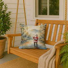 Load image into Gallery viewer, Santa Claus Fly-Fishing at Sunrise Christmas Throw Pillow