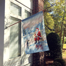 Load image into Gallery viewer, Santa Claus Ice Fishing on the Lake Christmas House Flag