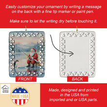 Load image into Gallery viewer, Santa Claus Ice Fishing on the Lake Christmas Porcelain Ornament