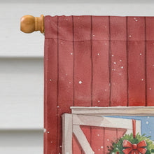 Load image into Gallery viewer, Santa Claus in the Barn with Animals Christmas House Flag