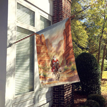 Load image into Gallery viewer, Santa Claus in the Desert Canyon Christmas House Flag