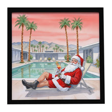 Load image into Gallery viewer, Santa Claus in Palm Springs Christmas Framed Metal Print