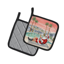 Load image into Gallery viewer, Santa Claus in Palm Springs Christmas Pair of Pot Holders