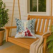 Load image into Gallery viewer, Santa Claus in the Forest with Wildlife Christmas Throw Pillow