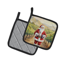 Load image into Gallery viewer, Santa Claus in the Vineyard Christmas Pair of Pot Holders