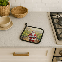 Load image into Gallery viewer, Santa Claus in the Vineyard Christmas Pair of Pot Holders