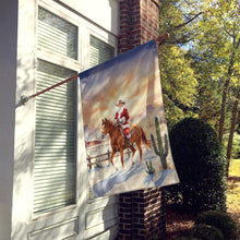 Load image into Gallery viewer, Santa Claus on Horseback at the Ranch Christmas House Flag