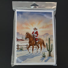 Load image into Gallery viewer, Santa Claus on Horseback at the Ranch Christmas Greeting Cards Pack of 8