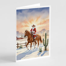 Load image into Gallery viewer, Santa Claus on Horseback at the Ranch Christmas Greeting Cards Pack of 8