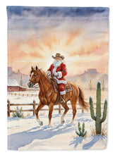Load image into Gallery viewer, Santa Claus on Horseback at the Ranch Christmas Garden Flag