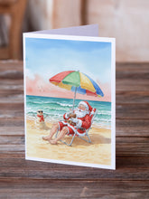 Load image into Gallery viewer, Santa Claus on the Beach Christmas Greeting Cards Pack of 8