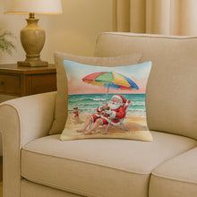 Load image into Gallery viewer, Santa Claus on the Beach Christmas Throw Pillow