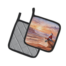 Load image into Gallery viewer, Santa Claus on the Red Rocks Christmas Pair of Pot Holders