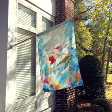 Load image into Gallery viewer, Santa Claus Snorkeling with a Sea Turtle Christmas House Flag