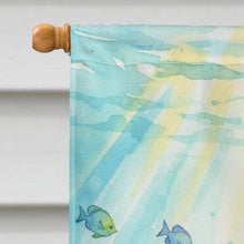Load image into Gallery viewer, Santa Claus Snorkeling with a Sea Turtle Christmas House Flag