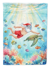 Load image into Gallery viewer, Santa Claus Snorkeling with a Sea Turtle Christmas Garden Flag