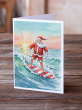 Load image into Gallery viewer, Santa Claus Surfing Christmas Morning Christmas Greeting Cards Pack of 8