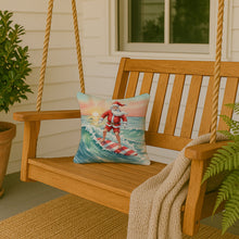 Load image into Gallery viewer, Santa Claus Surfing Christmas Morning Christmas Throw Pillow