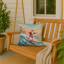Load image into Gallery viewer, Santa Claus Surfing the Pacific Christmas Throw Pillow