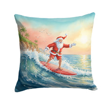 Load image into Gallery viewer, Santa Claus Surfing the Pacific Christmas Throw Pillow