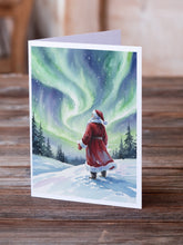 Load image into Gallery viewer, Santa Claus Watching the Northern Lights Christmas Greeting Cards Pack of 8