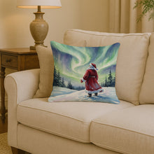 Load image into Gallery viewer, Santa Claus Watching the Northern Lights Christmas Throw Pillow