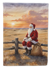 Load image into Gallery viewer, Santa Claus Watching the Sunset on the Prairie Christmas House Flag