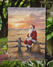 Load image into Gallery viewer, Santa Claus Watching the Sunset on the Prairie Christmas Garden Flag