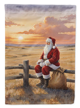 Load image into Gallery viewer, Santa Claus Watching the Sunset on the Prairie Christmas Garden Flag