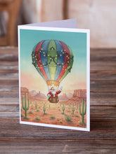 Load image into Gallery viewer, Santa Claus with a Hot-Air Balloon Christmas Greeting Cards Pack of 8