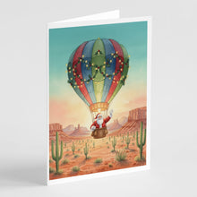 Load image into Gallery viewer, Santa Claus with a Hot-Air Balloon Christmas Greeting Cards Pack of 8