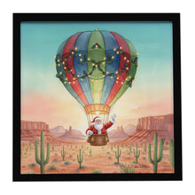 Load image into Gallery viewer, Santa Claus with a Hot-Air Balloon Christmas Framed Metal Print
