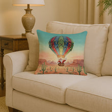 Load image into Gallery viewer, Santa Claus with a Hot-Air Balloon Christmas Throw Pillow