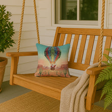 Load image into Gallery viewer, Santa Claus with a Hot-Air Balloon Christmas Throw Pillow