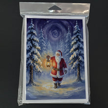 Load image into Gallery viewer, Santa Claus with a Lantern in the Woods Christmas Greeting Cards Pack of 8