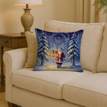 Load image into Gallery viewer, Santa Claus with a Lantern in the Woods Christmas Throw Pillow