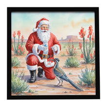Load image into Gallery viewer, Santa Claus with a Roadrunner Christmas Framed Metal Print