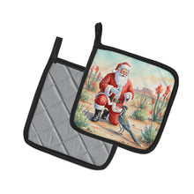 Load image into Gallery viewer, Santa Claus with a Roadrunner Christmas Pair of Pot Holders