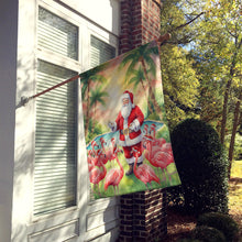 Load image into Gallery viewer, Santa Claus with Flamingos Christmas House Flag