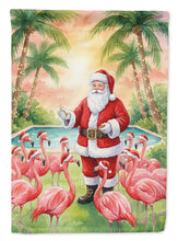 Load image into Gallery viewer, Santa Claus with Flamingos Christmas House Flag